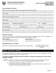 Forme T5 Avis De Resiliation Donne De Mauvaise Foi Par Le Locateur - Ontario, Canada (French), Page 3