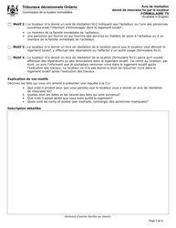 Forme T5 Avis De Resiliation Donne De Mauvaise Foi Par Le Locateur - Ontario, Canada (French), Page 4