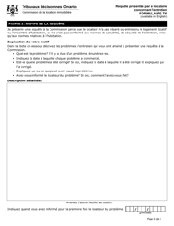 Forme T6 Requete Presentee Par Le Locataire Concernant L&#039;entretien - Ontario, Canada (French), Page 4