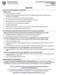 Form C &quot;Co-op Application to End the Occupancy and Evict the Member&quot; - Ontario, Canada
