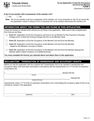 Form C Co-op Application to End the Occupancy and Evict the Member - Ontario, Canada, Page 3