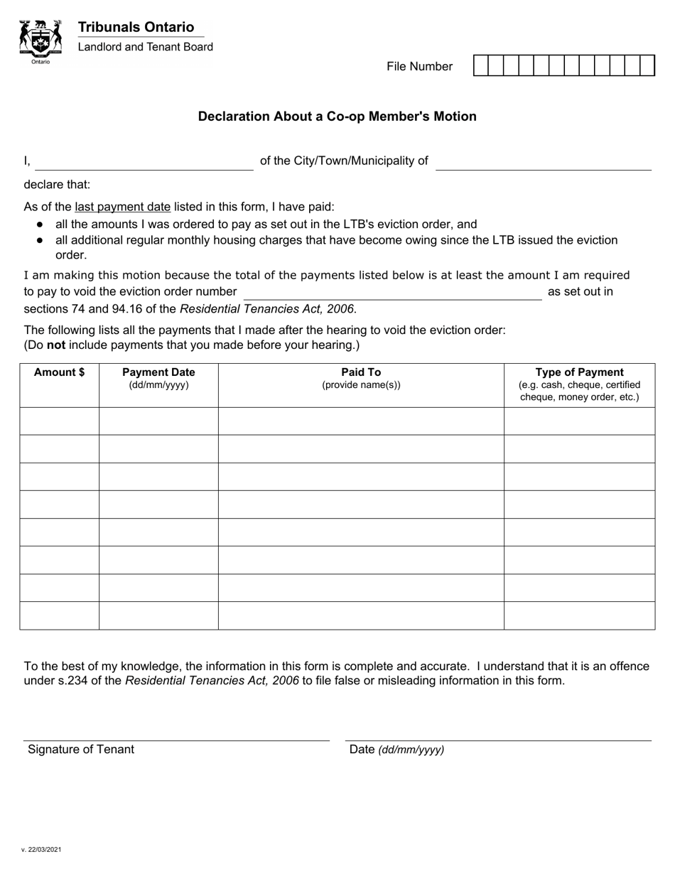 Co-op Members Motion to Void an Eviction Order for Arrears of Housing Charges - Ontario, Canada, Page 4