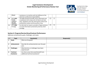 Legal Assistance Development Onsite Monitoring &amp; Performance Review Tool - Iowa, Page 3