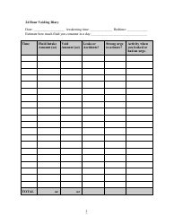 24 Hour Voiding Diary Template, Page 2