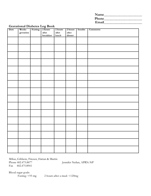 diabetes logbook x