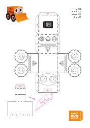 Document preview: Tractor Paper Toy Box Template