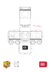 Document preview: Taxi Paper Toy Box Template
