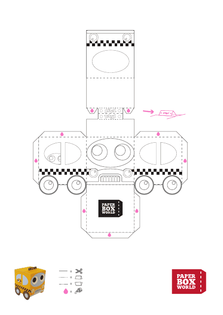 &quot;Taxi Paper Toy Box Template&quot; Download Pdf