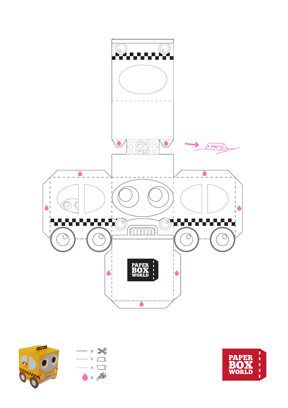 Taxi Paper Toy Box Template Download Printable Pdf Templateroller