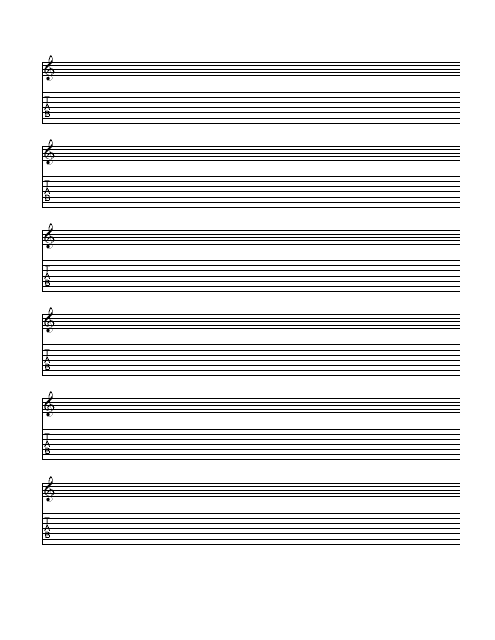 Tab and Staves Blank Sheet Music, 6 Lines Download Printable PDF ...