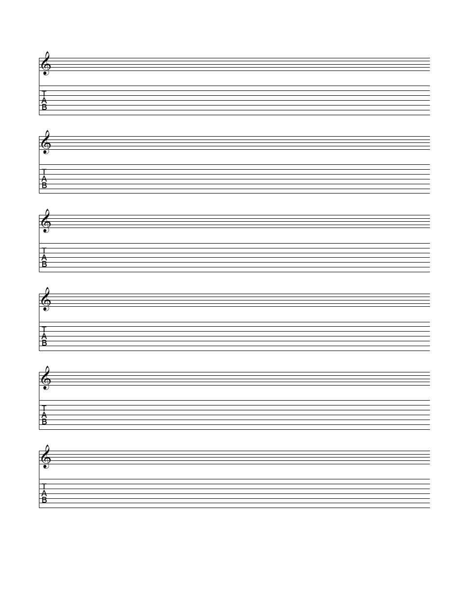 Tab and Staves Blank Sheet Music, 20 Lines Download Printable PDF Inside Blank Sheet Music Template For Word