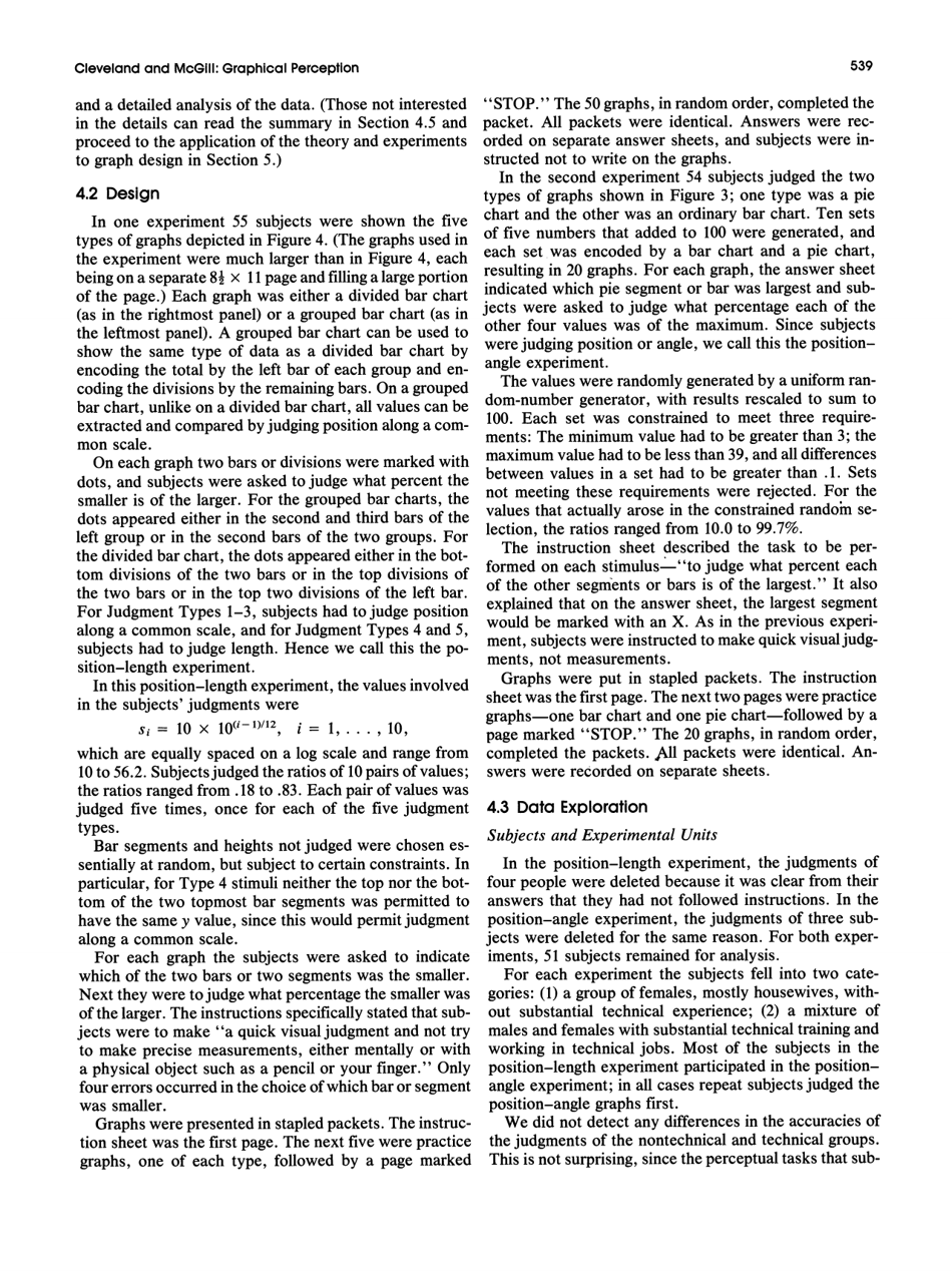 Graphical Perception: Theory, Experimentation, and Application to the Development of Graphical Methods - William S. Cleveland, Robert Mcgill, Journal of the American Statistical Association, Page 10