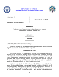 Document preview: Iscr Case No. 12-06311 - Applicant for Security Clearance