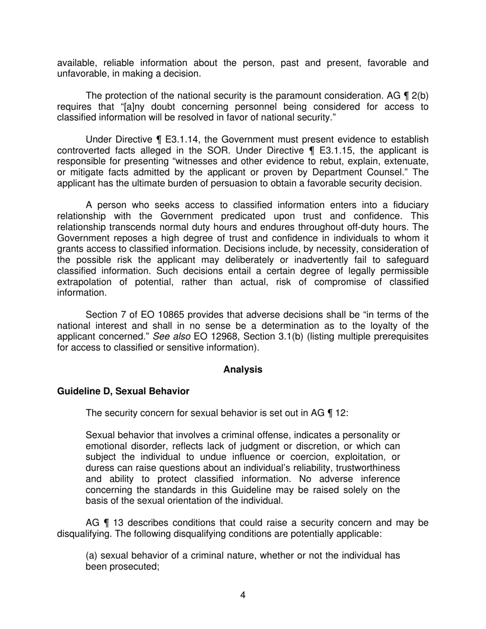 Iscr Case No. 12-06311 - Applicant for Security Clearance, Page 4