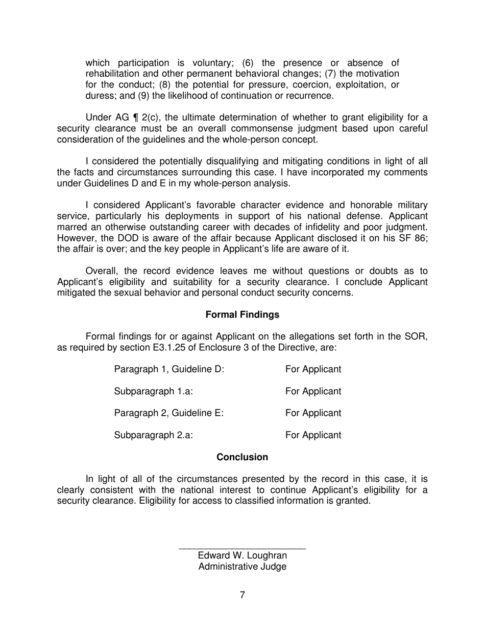 Iscr Case No. 12-06311 - Applicant for Security Clearance, Page 7