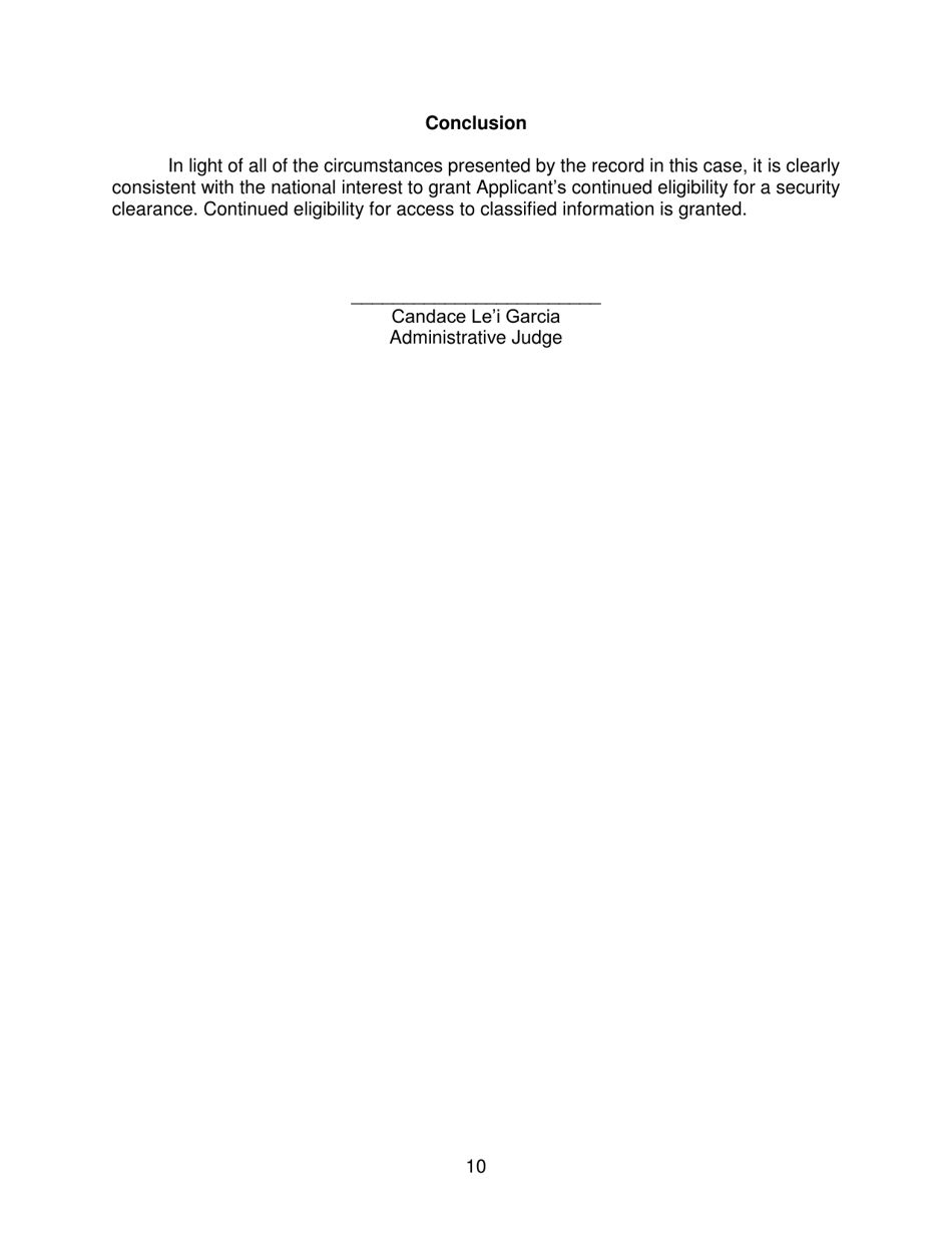 Iscr Case No. 19-00529 - Applicant for Security Clearance, Page 10