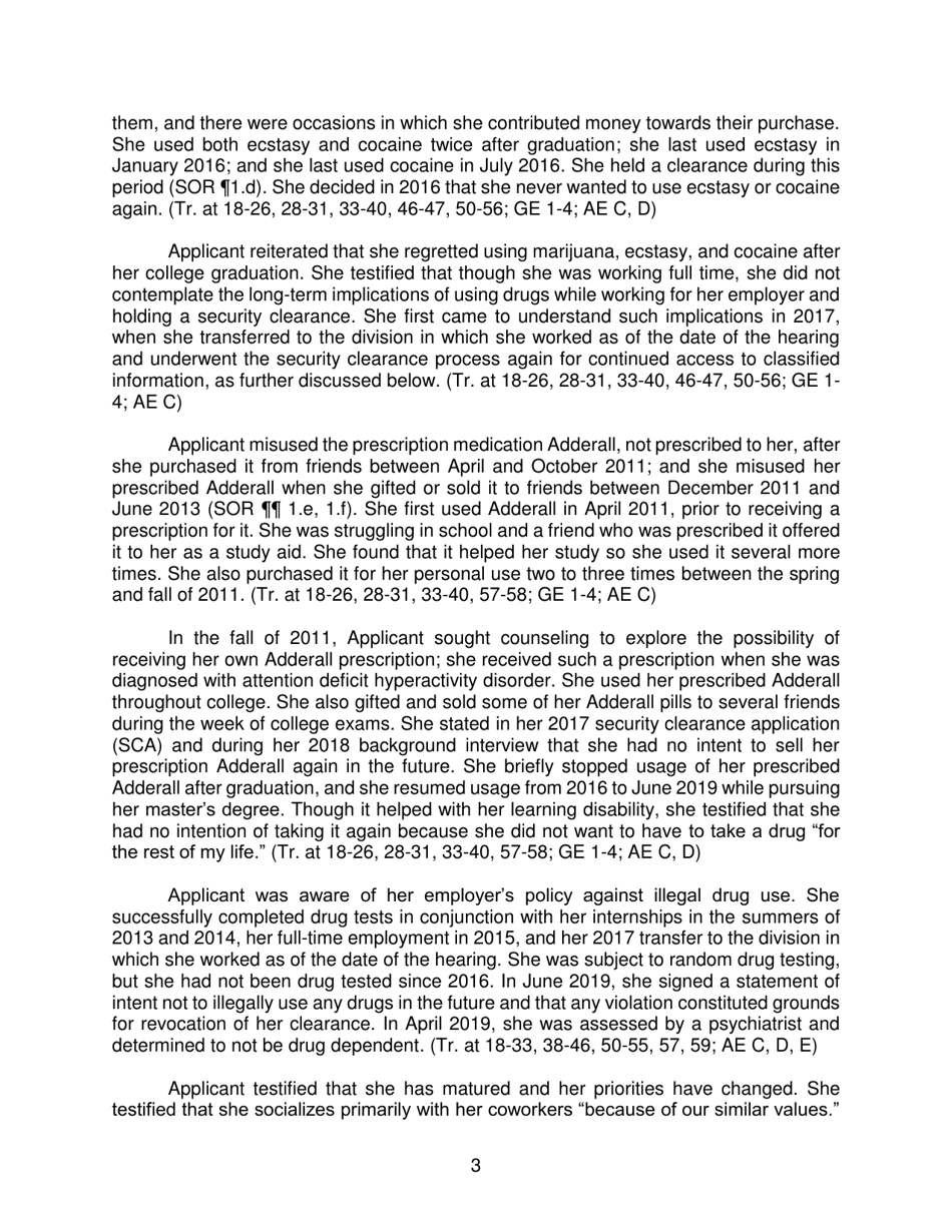 Iscr Case No. 19-00529 - Applicant for Security Clearance, Page 3