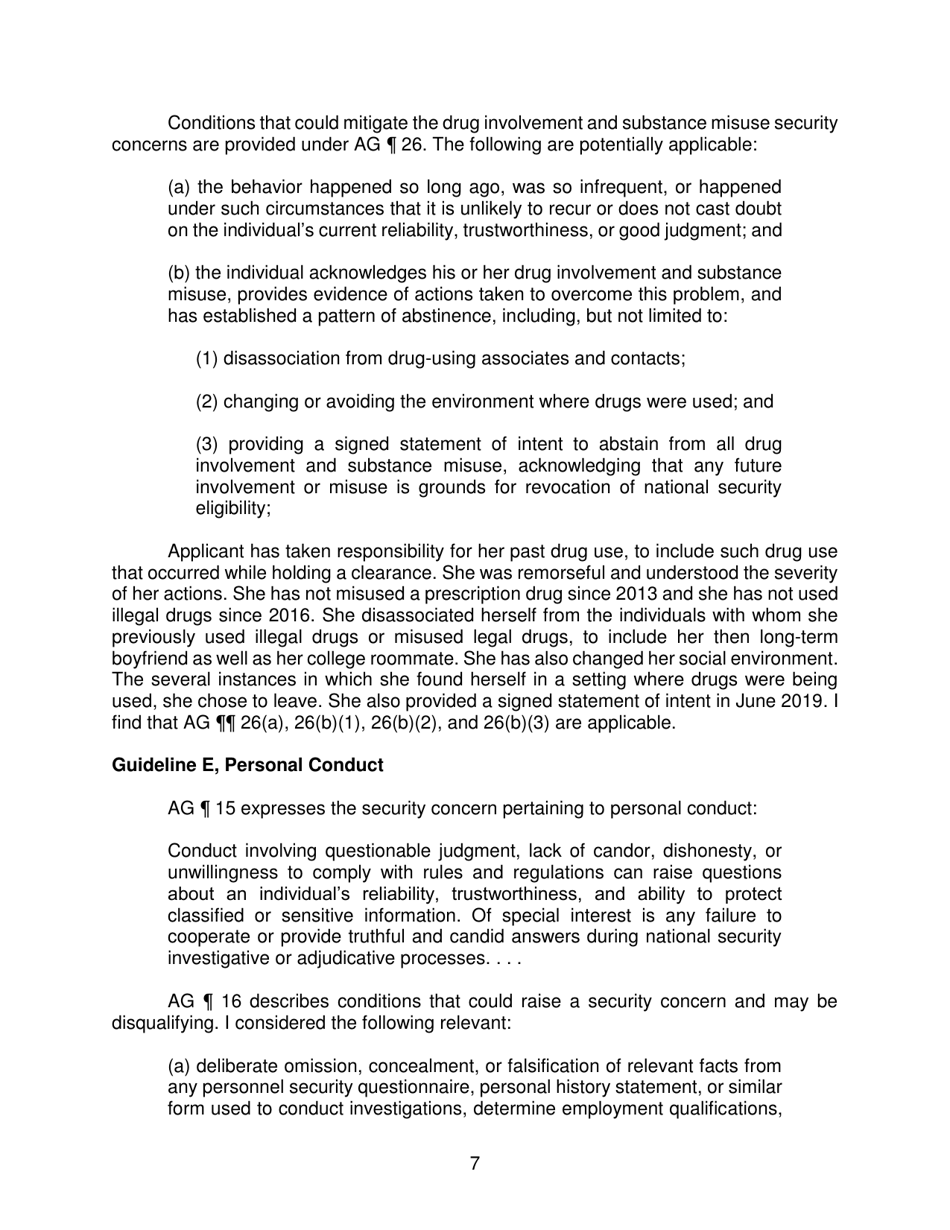 Iscr Case No. 19-00529 - Applicant for Security Clearance, Page 7