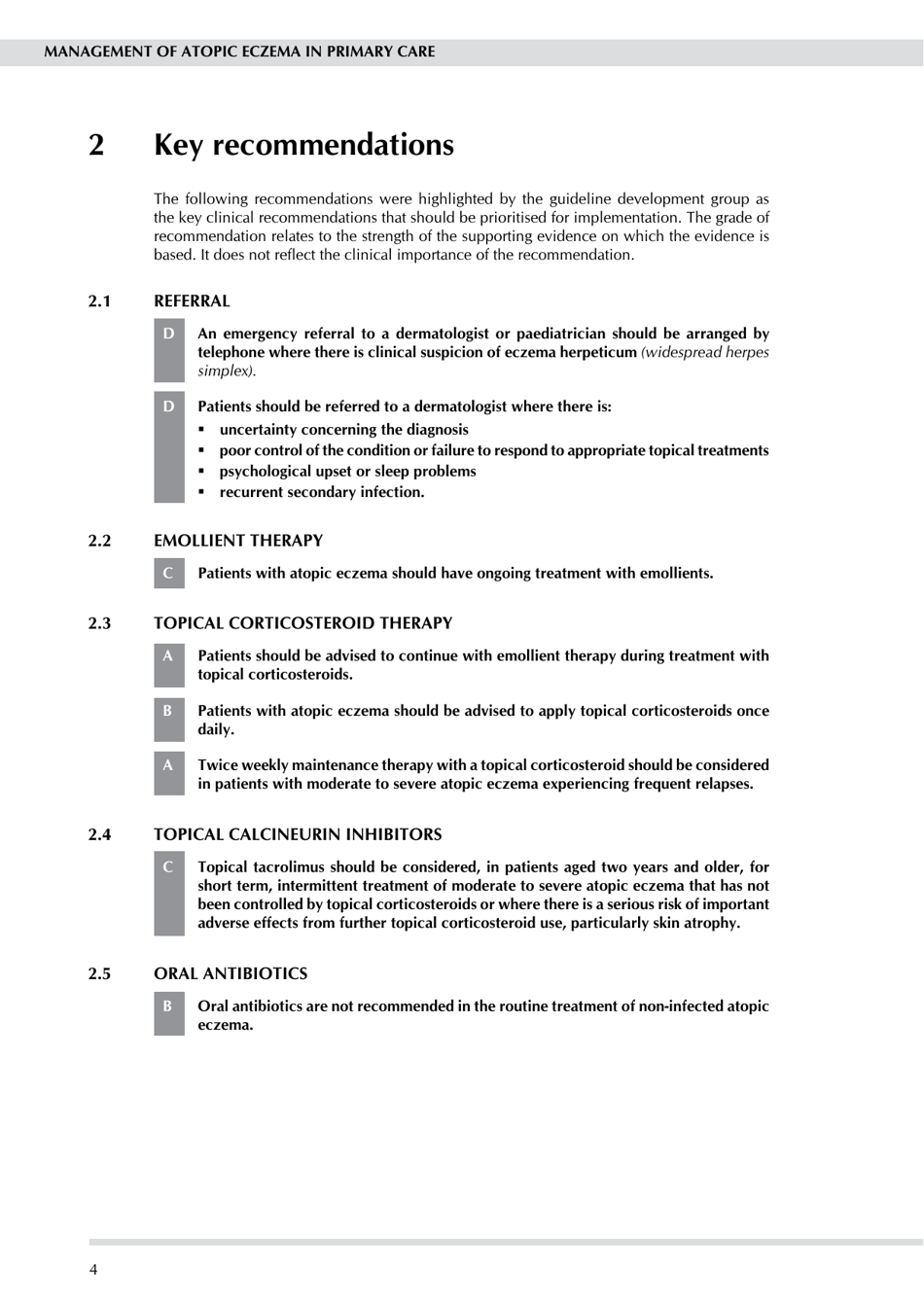 Management of Atopic Eczema in Primary Care - Guideline No 125, Scottish Intercollegiate Guidelines Network - United Kingdom, Page 10