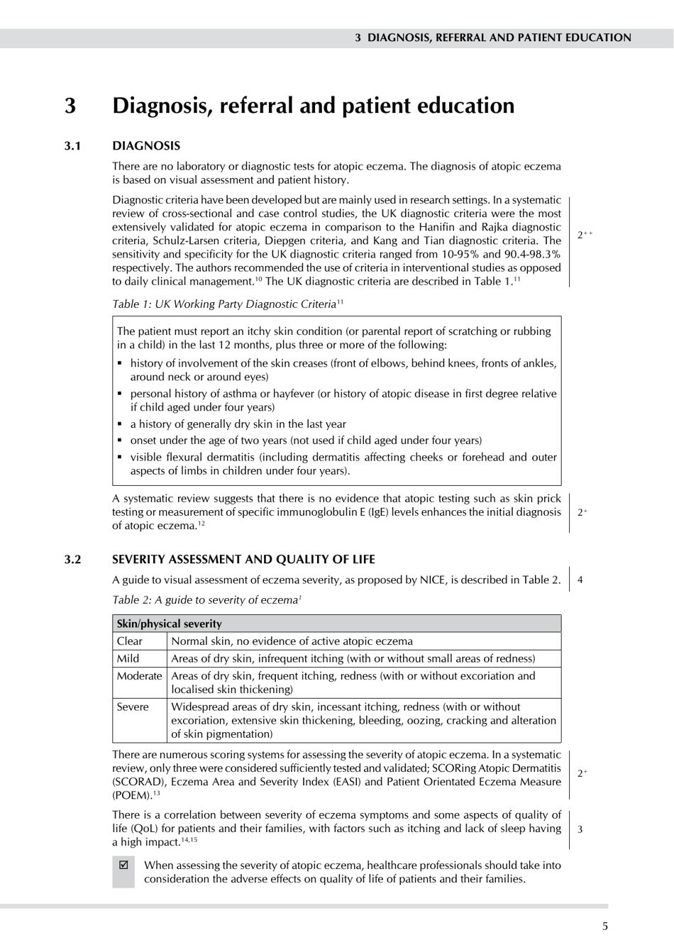Management of Atopic Eczema in Primary Care - Guideline No 125, Scottish Intercollegiate Guidelines Network - United Kingdom, Page 11