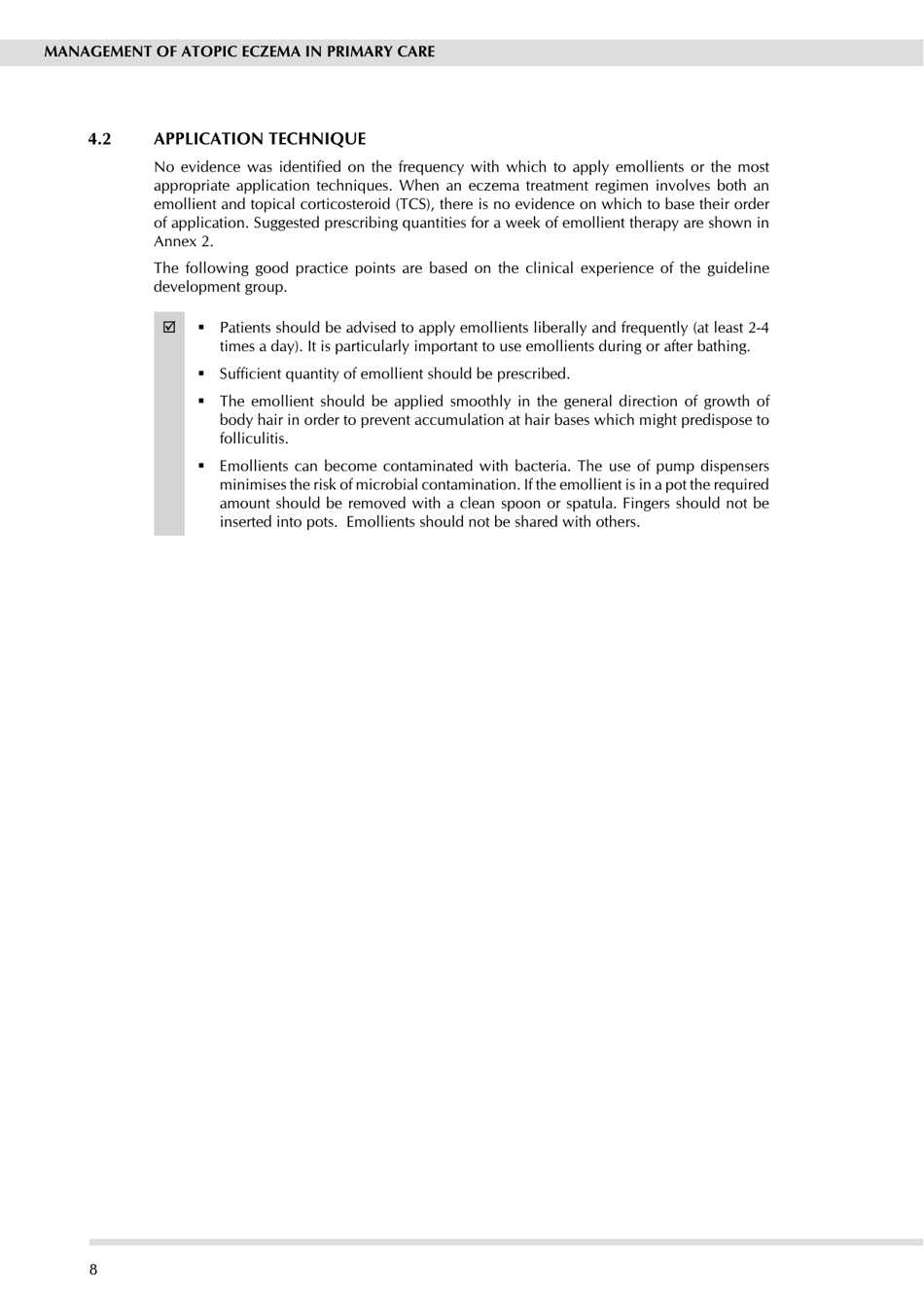 Management of Atopic Eczema in Primary Care - Guideline No 125, Scottish Intercollegiate Guidelines Network - United Kingdom, Page 14