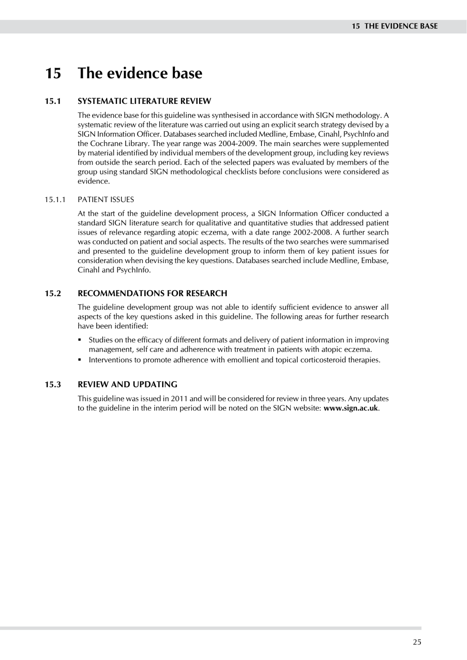 Management of Atopic Eczema in Primary Care - Guideline No 125, Scottish Intercollegiate Guidelines Network - United Kingdom, Page 31