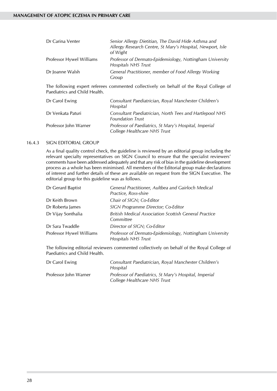 Management of Atopic Eczema in Primary Care - Guideline No 125, Scottish Intercollegiate Guidelines Network - United Kingdom, Page 34