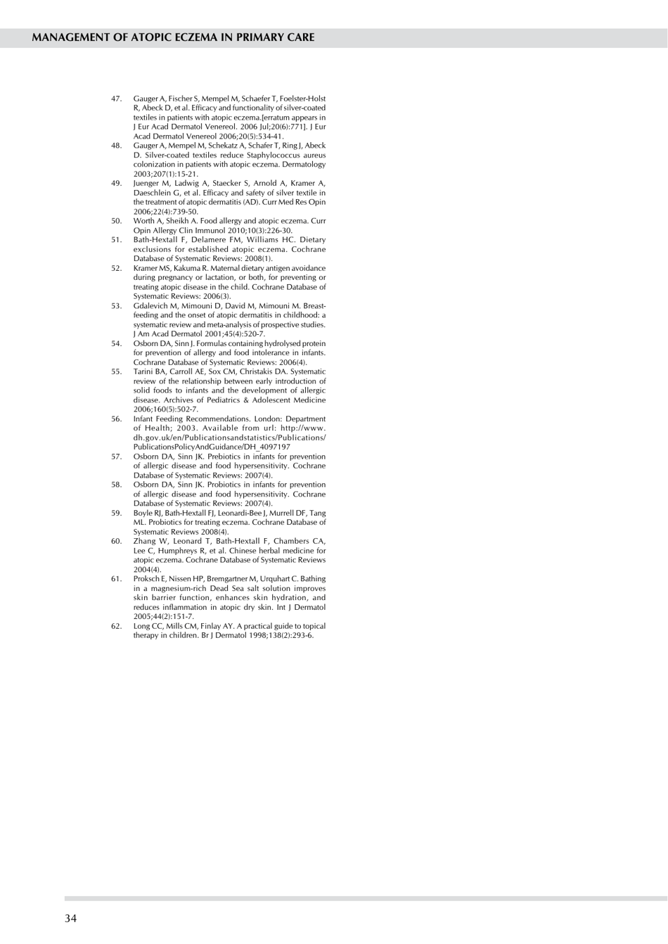 Management of Atopic Eczema in Primary Care - Guideline No 125, Scottish Intercollegiate Guidelines Network - United Kingdom, Page 40