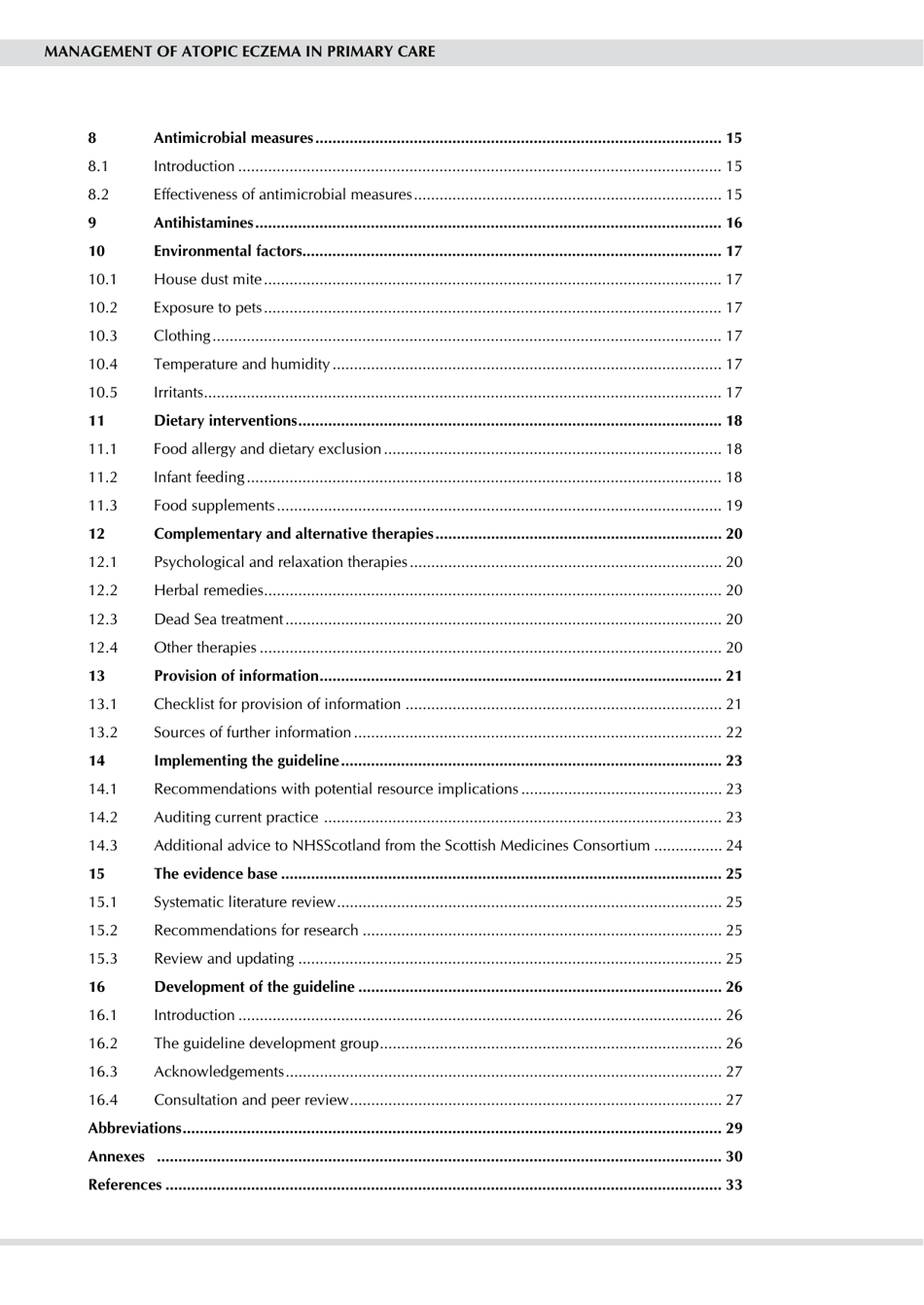 Management of Atopic Eczema in Primary Care - Guideline No 125, Scottish Intercollegiate Guidelines Network - United Kingdom, Page 6