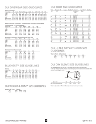 Dui Drysuit Select Sizing Guidelines, Page 2