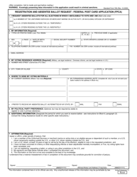 Form SF-76A &quot;Registration and Absentee Ballot Request - Federal Post Card Application (Fpca)&quot;