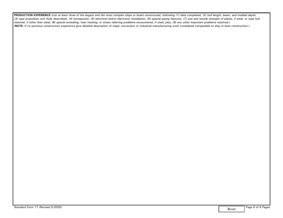 Form SF-17 Facilities Available for the Construction or Repair of Ships, Page 6