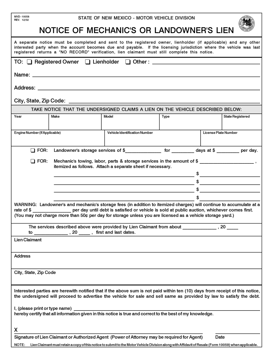 Form MVD-10058 - Fill Out, Sign Online and Download Printable PDF, New ...