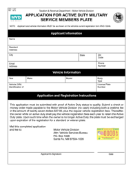 Document preview: Form MVD-11267 Application for Active Duty Military Service Members Plate - New Mexico