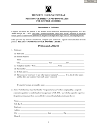 Petition for Emeritus Pro Bono Status for Inactive Members - North Carolina, Page 3