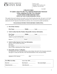 Update Form to Update a Prior Pro Hac Vice Admission Registration Statement (When Admission Pro Hac Vice Is Granted by the North Carolina Supreme Court) - North Carolina, Page 2