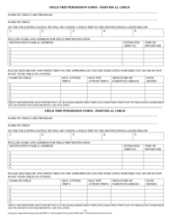 Document preview: Field Trip Permission Form - Individual Child - New Hampshire