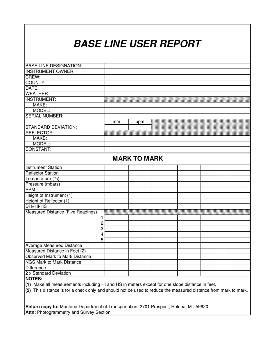 Base Line User Report - Montana, Page 1