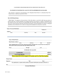 Form RT115 Road Toll Refund Application Retail Dealer - New Hampshire, Page 2