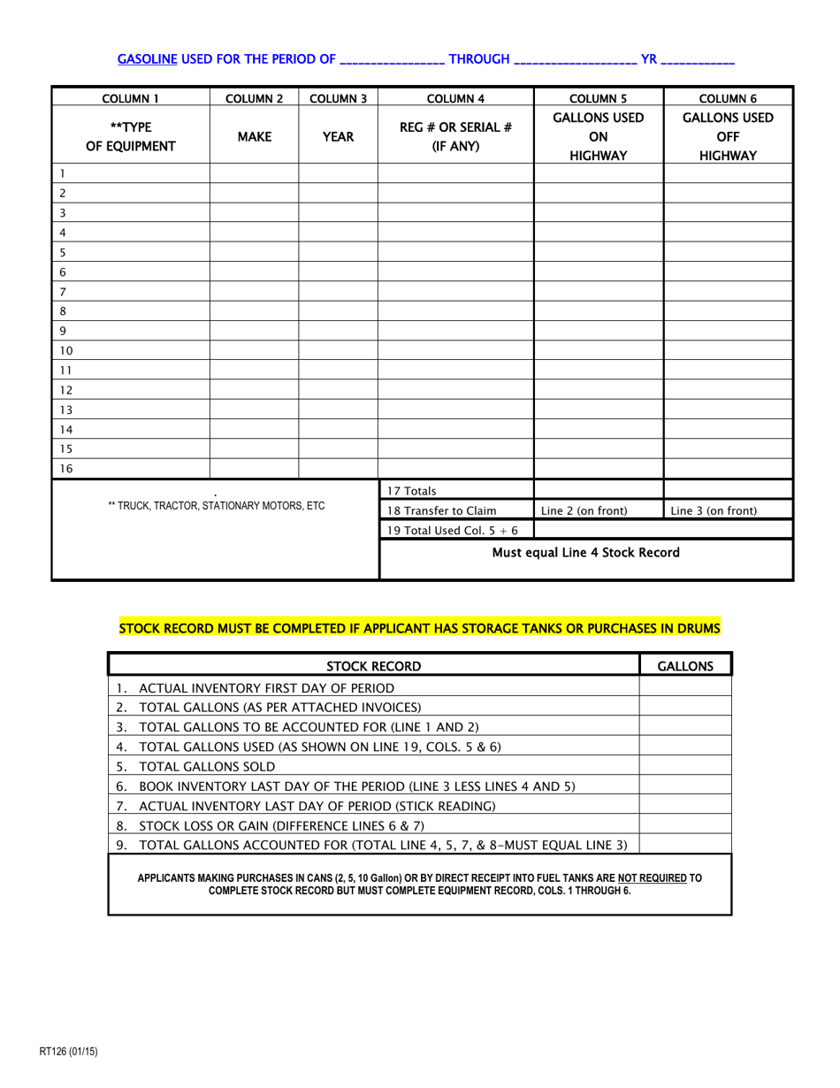 Form RT126 Road Toll Refund Application - New Hampshire, Page 3