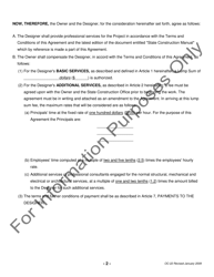 Form OC-22 State of North Carolina Standard Form of Agreement Between Owner and Designer - North Carolina, Page 2