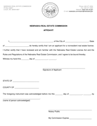 Document preview: Affidavit - Nebraska