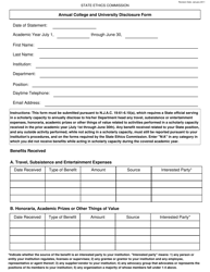 Annual College and University Disclosure Form - New Jersey