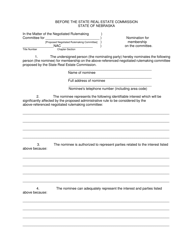 Document preview: Nomination for Membership on the Committee - Nebraska