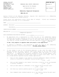 Document preview: Application for Renewal of Registration as a Membership Campground Salesperson - Nebraska