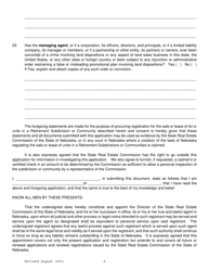 Statement of Record - Retirement Subdivision or Community - Nebraska, Page 6