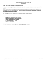 Form DCJS-057 Instructor Evaluation Checklist - New York, Page 2