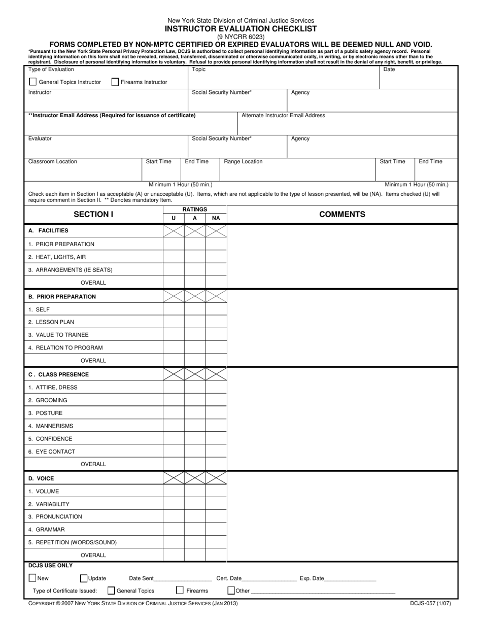 Form DCJS-057 - Fill Out, Sign Online and Download Printable PDF, New ...