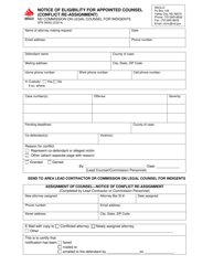 Form SFN59352 &quot;Notice of Eligibility for Appointed Counsel (Conflict Re-assignment)&quot; - North Dakota