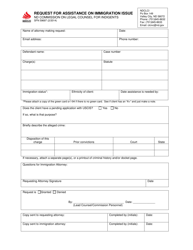 Form SFN59697 &quot;Request for Assistance on Immigration Issue&quot; - North Dakota